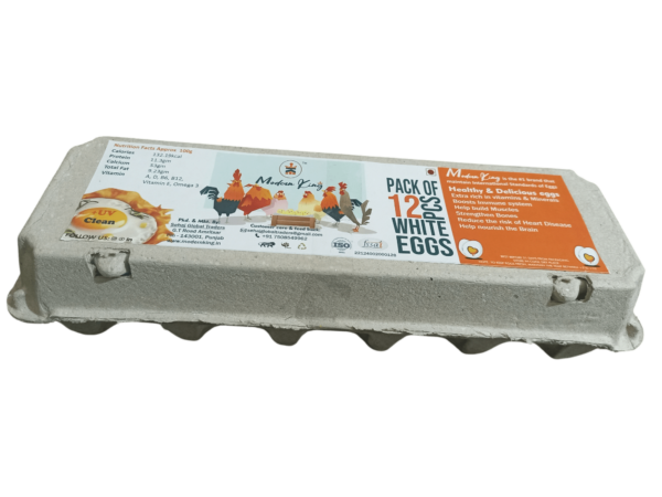 12 Pcs White Eggs- Modern King: Farm-Fresh, Nutrient-Rich Selection